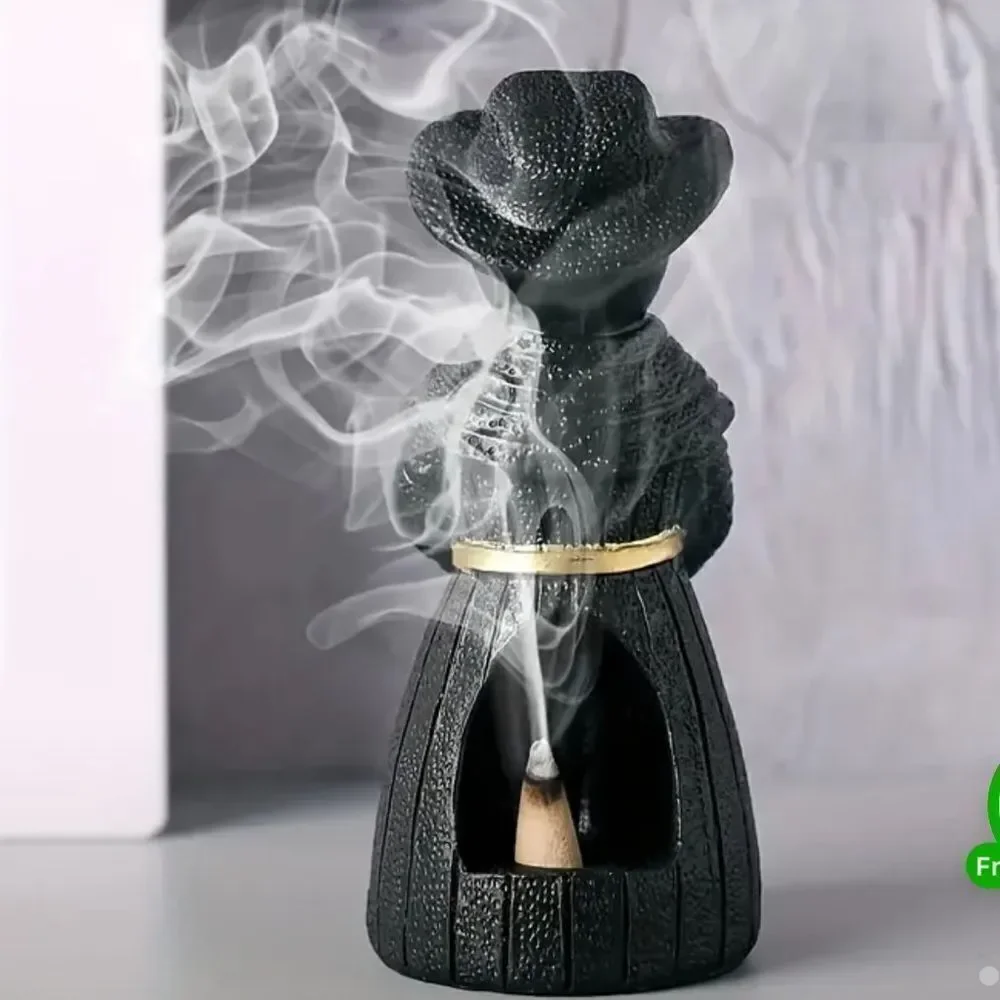 Black Plague Doctor Bird Incense Holder